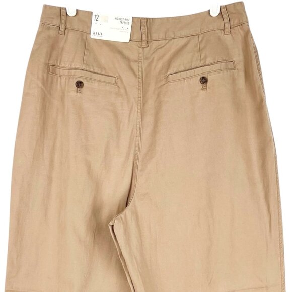 a.n.a. Women's Highest-Rise Tapered Leg Maple Brown Pleated Pants Size 12 NWT - Picture 4 of 11